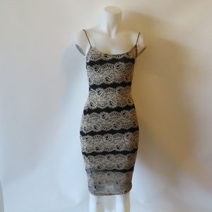 LOVELY DAY BLACK/GOLD LACE SPAGHETTI STRAP DRESS 2